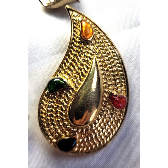 Vtg Brooch Lot 4 Pc Goldtone Silvertone Leaves Abstract Rhinestone 70s 80s Retro - Picture 4 of 6